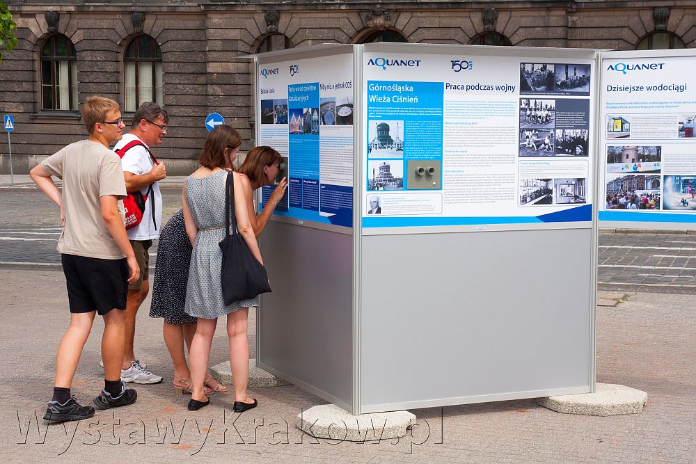 Wystawa plenerowa w Poznaniu - na zdjęciu jedna z plansz ze 150-lecia wodociągów